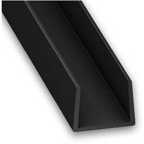 PVC Plastic Channel Black 12mm x 10mm x 2m
